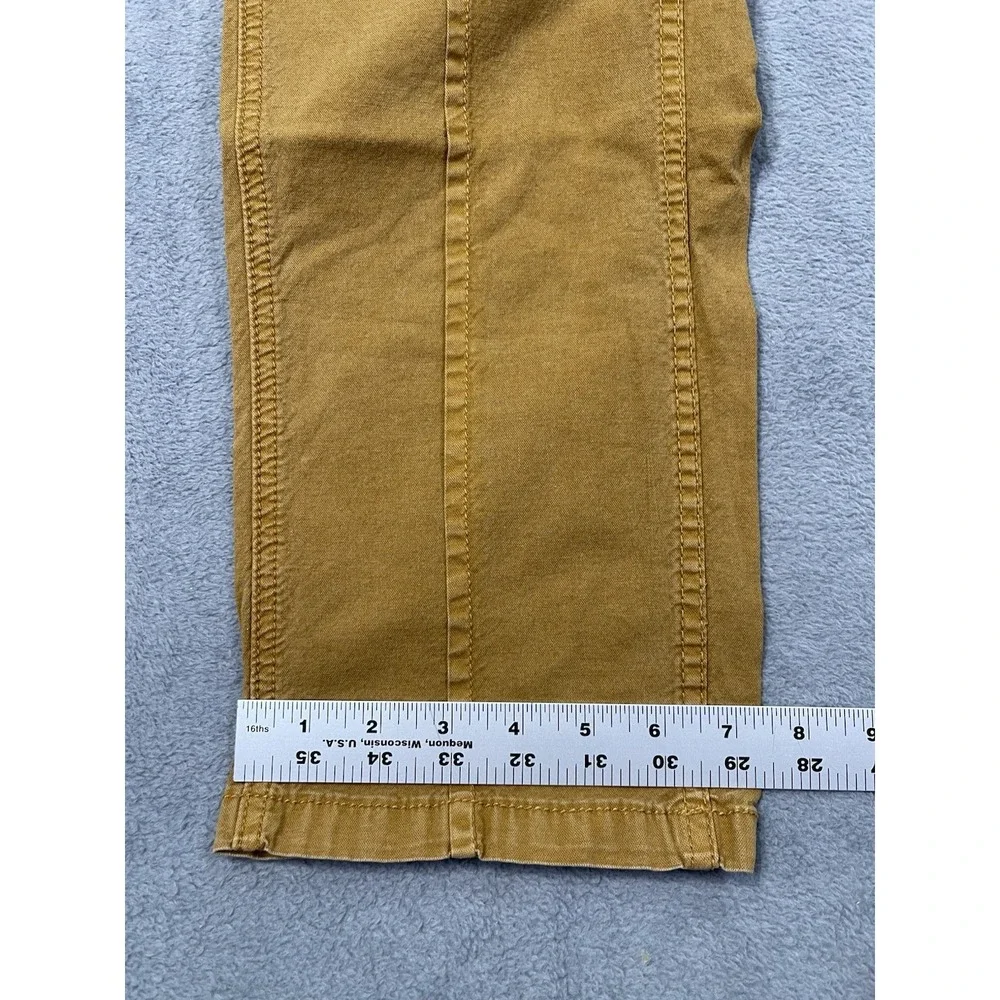Anthropologie The Wanderer Pants Women 32 Brown Cotton Linen Blend Cargo Utility
